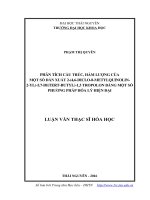 Phân tích cấu trúc, hàm lượng của dẫn xuất 2 (4,6 diclo 8 metyl quinolin 2 yl) 5,7 di(tertbutyl) 1,3 tropolon bằng một số phương pháp phân tích hóa lý hiện đại 