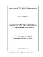 Nâng cao chất lượng nguồn nhân lực tại trường đại học công nghệ thông tin và truyền thông 