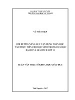 Bồi dưỡng năng lực vận dụng toán học vào thực tiễn cho học sinh trong dạy học đại số và giải tích lớp 11 