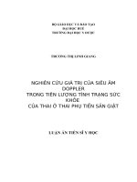 NGHIÊN CỨU GIÁ TRỊ CỦA SIÊU ÂM DOPPLER TRONG TIÊN LƯỢNG TÌNH TRẠNG SỨC KHỎE
