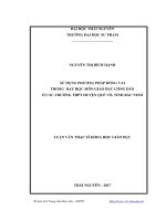 Sử dụng phương pháp đóng vai trong dạy học môn Giáo dục công dân ở các trường Trung học phổ thông huyện Quế Võ, tỉnh Bắc Ninh (LV thạc sĩ)