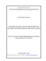 Giải pháp tạo việc làm cho thanh niên dân tộc thiểu số ở huyện phong thổ, tỉnh lai châu 