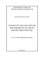 Giáo dục kỹ năng giao tiếp cho học sinh khuyết tật trí tuệ học hòa nhập ở tiểu học (LA tiến sĩ)