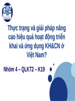 Thực trạng và giải pháp nâng cao hiệu quả hoạt động triển khai và ứng dụng KHCN ở Việt Nam
