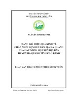 Đánh giá hiệu quả kinh tế chăn nuôi lợn đen bản địa hà quảng của các nông hộ trên địa bàn huyện hà quảng tỉnh cao bằng 