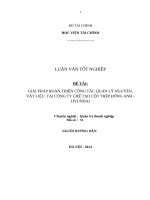 Giải pháp hoàn thiện công tác quản lý nguyên vật liệu tại Công ty Chế tạo cột thép Đông Anh - Hyundai