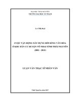 Cuộc vận động xây dựng đời sống văn hóa ở khu dân cư huyện võ nhai tỉnh thái nguyên (2001 2015) 