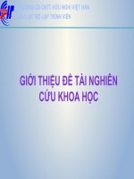 SLIDE Giới thiệu đề tài nghiên cứu khoa học