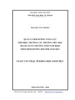 Quản lý bồi dưỡng năng lực cho hiệu trưởng các trường tiểu học huyện xuân trường tỉnh nam định theo định hướng đổi mới giáo dục 