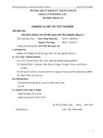 ĐỒ án tìm HIỂU NHỮNG vấn đề LIÊN QUAN THỬ NGHIỆM ĐỘNG cơ