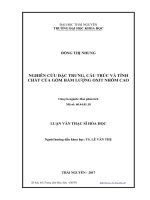 Nghiên cứu đặc trưng, cấu trúc và tính chất của gốm hàm lượng oxit nhôm cao (LV thạc sĩ)