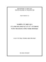 Nguyên cứu hiệu quả của phương pháp xử lý cu2+ trong nước thải bằng công nghệ sinh học 