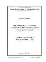 Tăng cường quản lý lao động tại công ty cổ phần cấu kiện bê tông hoàng anh   nam định 