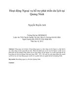 Hoạt động Ngoại vụ hỗ trợ phát triển du lịch tại Quảng Ninh