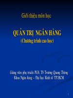 Giới thiệu môn học Quản trị ngân hàng (cao học)