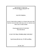 Quản lý bồi dưỡng nghiệp vụ sư phạm cho giáo viên trường mầm non phúc diễn, quận bắc từ liêm, hà nội theo chuẩn nghề nghiệp 