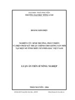 Nghiên cứu sinh trưởng, phát triển và biện pháp kỹ thuật chính cho giống sắn mới tại một số tỉnh miền núi phía bắc việt nam 