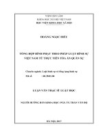 Tổng hợp hình phạt theo pháp luật hình sự việt nam từ thực tiễn tòa án quân sự