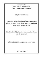 Tội cướp giật tài sản trên địa bàn miền đông nam bộ, tình hình, nguyên nhân và giải pháp phòng ngừa tt