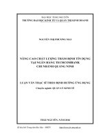 Giải pháp nâng cao chất lượng thẩm định tín dụng tại ngân hàng techcombank   chi nhánh quảng ninh 