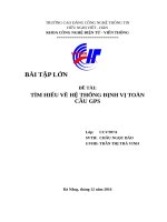 TÌM HIỂU VỀ HỆ THỐNG ĐỊNH VỊ TOÀN CẦU GPS