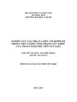 NGHIÊN CỨU GIÁ TRỊ CỦA SIÊU ÂM DOPPLER TRONG TIÊN LƯỢNG TÌNH TRẠNG SỨC KHỎE .tt