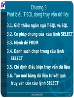 Chương 3 phát biểu TSQL dạng truy vấn dữ liệu   SQL server 2005