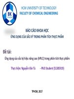 Ứng dụng của sắc ký lỏng hiệu năng cao (HPLC) trong phân tích thực phẩm  Báo cáo khoa học