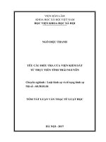 Yêu cầu điều tra của viện kiểm sát từ thực tiễn tỉnh thái nguyên tt