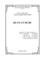 ĐỒ ÁN CÔNG NGHỆ PHẦN MỀM  QUẢN LÝ DƯỢC