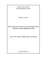 Rèn luyện kĩ năng suy luận cho học sinh trong dạy học hình học lớp 8 