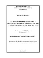Xây dựng và triển khai chủ đề “khúc ca về những người anh hùng” để dạy học đọc hiểu văn bản sử thi trong chương trình ngữ văn 10 