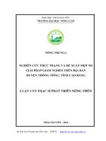 Nghiên cứu thực trạng và đề xuất một số giải pháp giảm nghèo trên địa bàn huyện thông nông, tỉnh cao bằng 