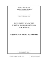 Đánh giá hiệu quả dạy học ở trường THCS huyện quỳnh phụ, tỉnh thái bình 