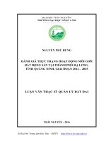Đánh giá thực trạng hoạt động môi giới bất động sản tại thành phố hạ long, tỉnh quảng ninh, giai đoạn 2012 2015 