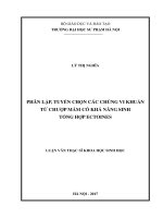 Phân lập, tuyển chọn các chủng vi khuẩn từ chượp mắm có khả năng sinh tổng hợp ectoines 