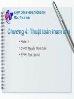 SLIDE GIỚI THIỆU THUẬT TOÁN THAM LAM