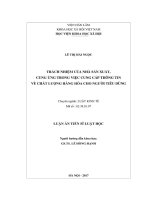 Trách nhiệm của nhà sản xuất, cung ứng trong việc cung cấp thông tin về chất lượng hàng hóa cho người tiêu dùng (LA tiến sĩ)