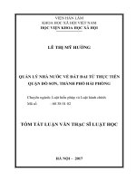 Quản lý nhà nước về đất đai từ thực tiễn Quận Đồ Sơn, Thành phố Hải Phòng tt