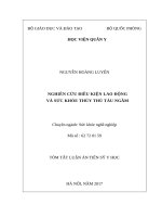 Nghiên cứu điều kiện lao động và sức khỏe thủy thủ tàu ngầm (tt)