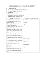 KẾ HOẠCH dạy học bài số THẬP PHÂN 