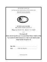 phân tích nguồn lực và giải pháp phát triển lĩnh vực kinh tế đối ngoại của việt nam trong hội nhập kinh tế quốc tế