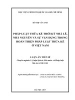 Pháp luật thừa kế thời kỳ nhà lê, nhà nguyễn và sự vận dụng trong hoàn thiện pháp luật thừa kế ở việt nam