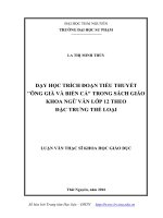 Dạy học trích đoạn tiểu thuyết ông già và biển cả trong sách giáo khoa ngữ văn lớp 12 theo đặc trưng thể loại 