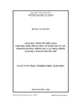 Giáo dục tình yêu biển, đảo cho HS THCS huyện tứ kỳ, tỉnh hải dương thông qua các hoạt động giáo dục ngoài giờ lên lớp 