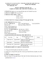 THUYẾT MINH ĐỀ CƯƠNG ĐỀ TÀI NGHIÊN CỨU KHOA HỌC SINH VIÊN