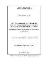 Vận dụng dạy học nêu vấn đề với các tác phẩm truyện ngắn 1930 – 1945 trong chương trình ngữ văn THPT 