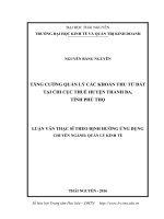 Tăng cường quản lý các khoản thu từ đất tại chi cục thuế huyện thanh ba, tỉnh phú thọ 