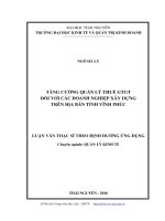 Tăng cường quản lý thuế giá trị gia tăng đối với các doanh nghiệp xây dựng trên địa bàn tỉnh vĩnh phúc 