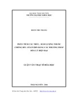 Phân tích cấu trúc, hàm lượng thuốc chống HIV   stavudin bằng các phương pháp hóa lý hiện đại 